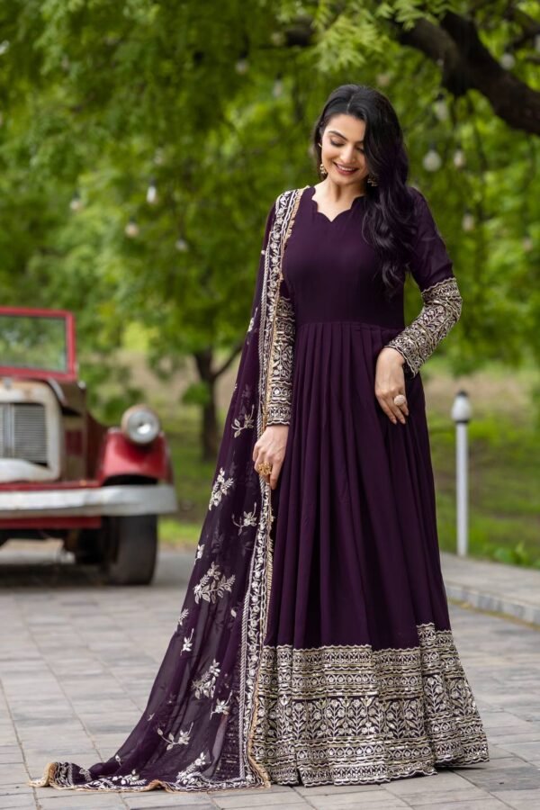 Royal Orchid Gown Lehenga - Image 4