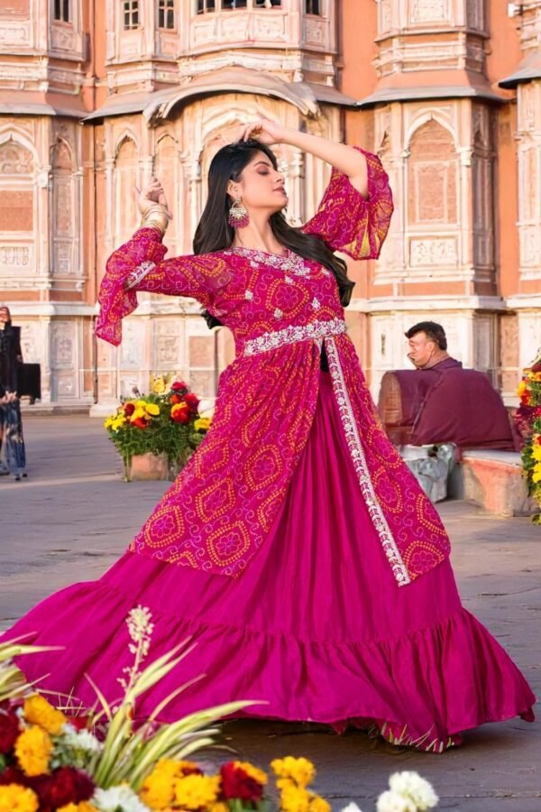 Satrangi Saheli gown lehenga