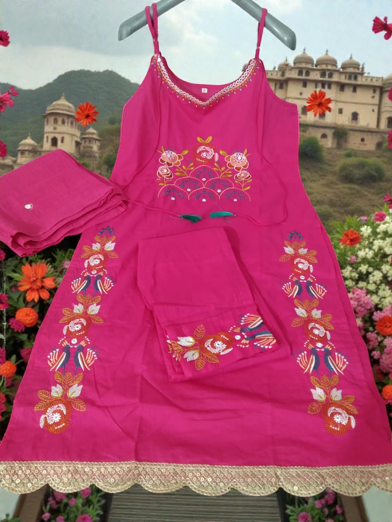 Everyday Elegance Pink Kurti Set - Image 3