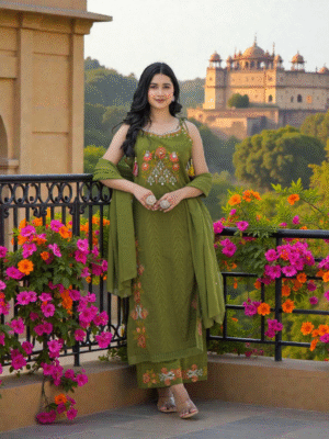 Everyday Elegance Green Kurti Set