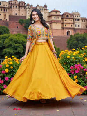 Aarohi Mustard Lehenga choli Set