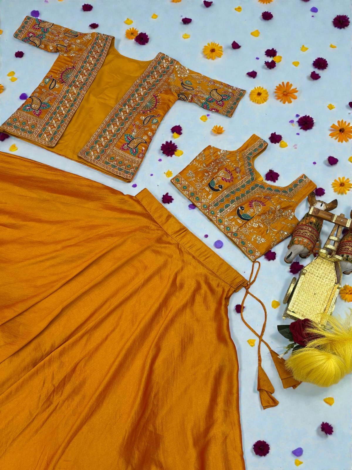 Aarohi Mustard Lehenga choli Set - Image 3