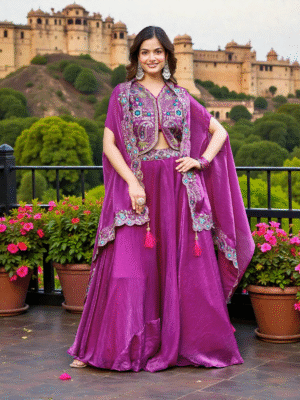 Noor Luxe Purple Lehenga choli Set