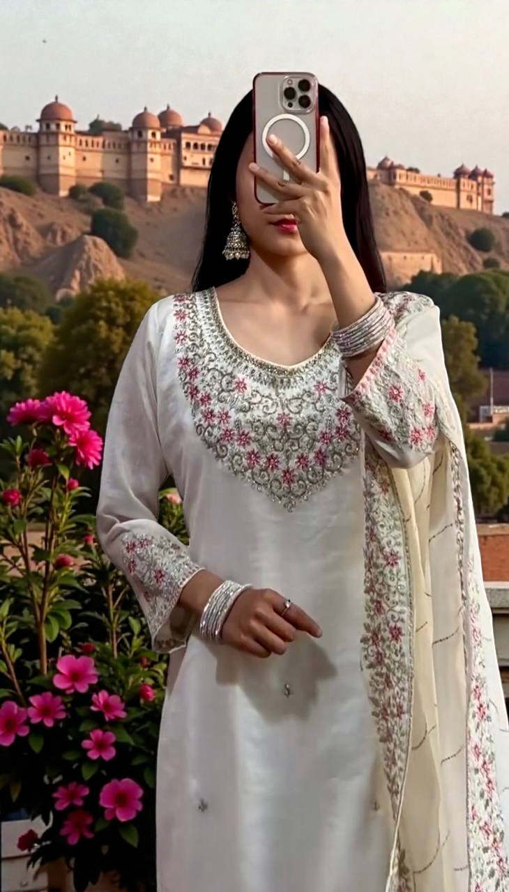 Zara white kurti set - Image 2