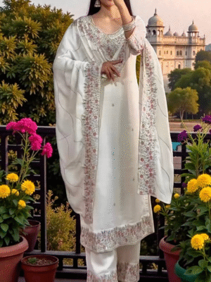 Zara white kurti set