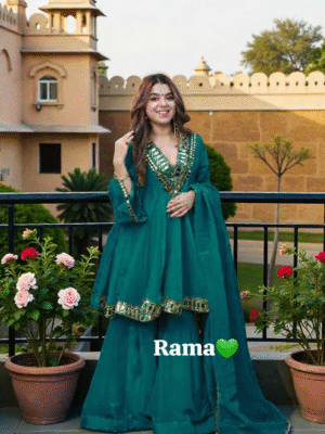 Gulbahar Green Festive Kurti Set