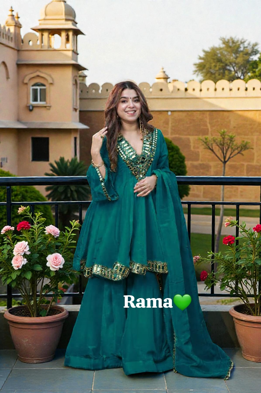 Gulbahar Green Festive Kurti Set